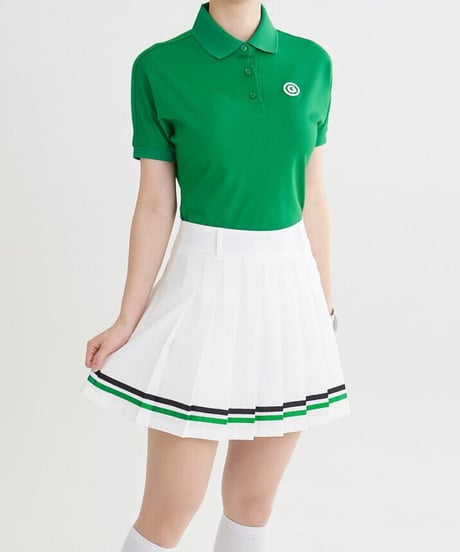 配色ダブルラインプリーツスカート (2colors)
