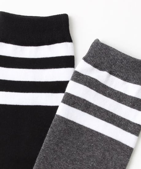 トリプルラインモノトーンソックス (ニーハイ/ハイソックス/3colors)