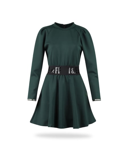 バックジッパーポイントパフスリーブワンピース (インナーパンツ付き/3colors)