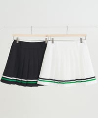 配色ダブルラインプリーツスカート (2colors)