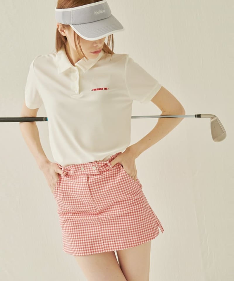 ギンガムチェックロゴスカート (3colors) | ダブリューゴルフ