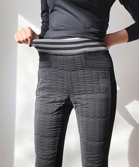 防風防寒キルティング裏起毛スリムパンツ(S～2XL/2colors)