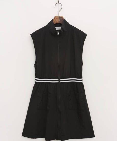 トリプルラインウエストノースリーブワンピース (3colors)