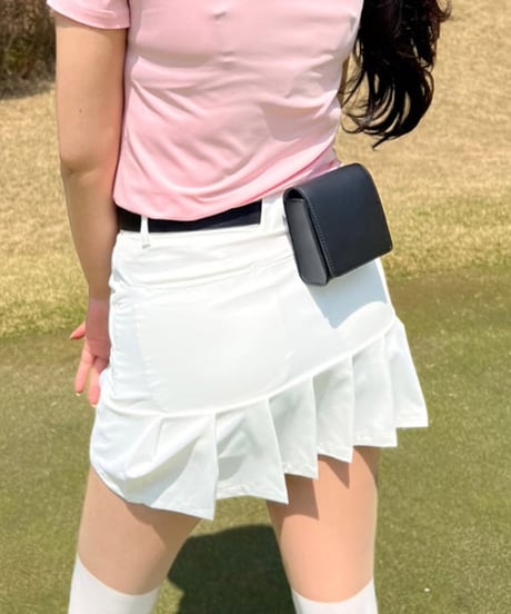 スクエアミニヒップポーチ (マグネットタイプ/ベルト付き/3colors)