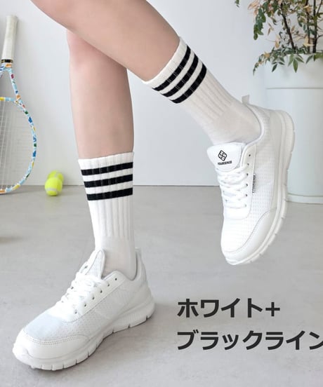 トリプルカラーラインソックス (滑り止め付/9colors)