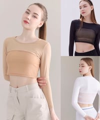 クールメッシュUVカットクロップドインナー(3colors)