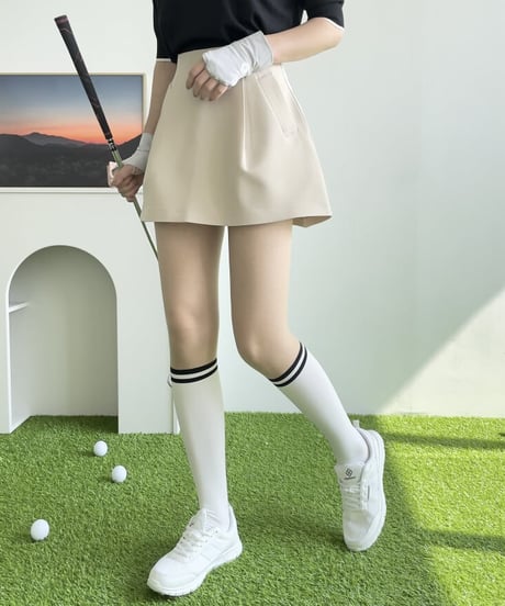 15+70デニールUVカットダブルラインツートーンタイツ (滑り止め付/ニーハイ/ハイソックス/2colors)