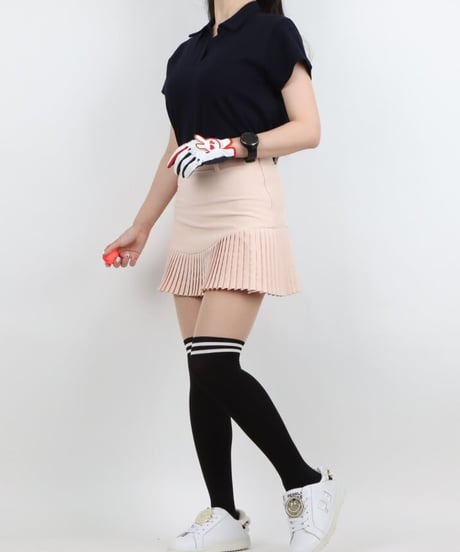 20+80デニールUVカットダブルラインフェイクニーハイタイツ (2colors)