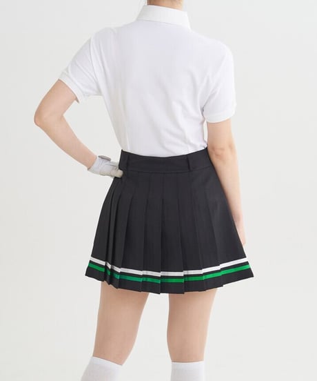 配色ダブルラインプリーツスカート (2colors)