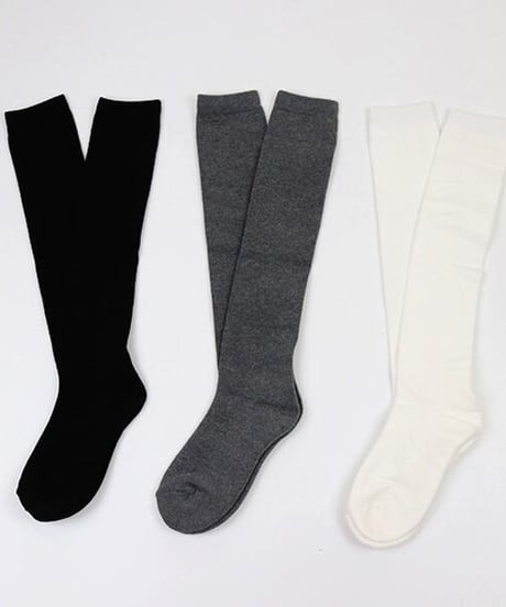 ベーシックモノトーンソックス (ニーハイ/ハイソックス/3colors)