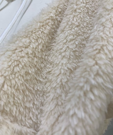 ボアフード付きハーフジップスウェットベスト(2colors)