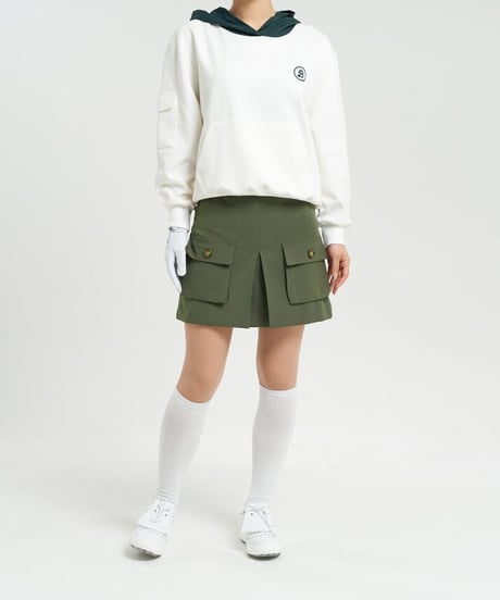 ポケットポイントバックプリーツカーゴスカート (大きいサイズあり/5colors)