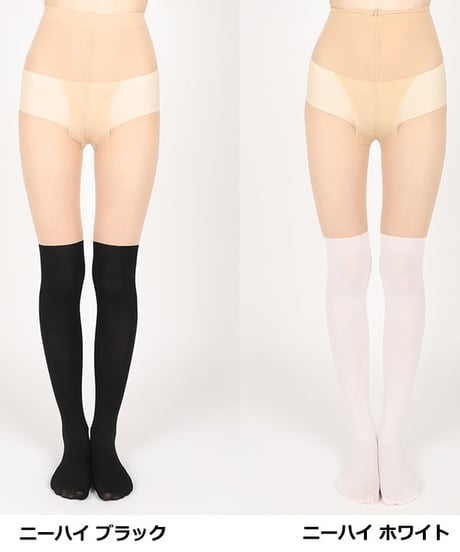 15+70デニールUVカットツートーンタイツ (ニーハイ/ハイソックス/2colors)