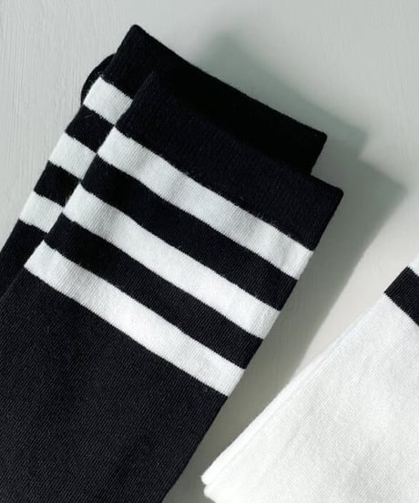 トリプルラインモノトーンソックス (ニーハイ/ハイソックス/3colors)