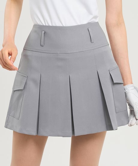 ハイウエストサイドポケットプリーツスカート (2colors)