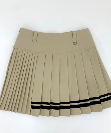 ダブルラインデュアルプリーツスカート (大きいサイズあり/4colors)