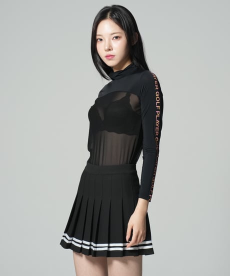 アイスシースルーUVカットレターリングモックネックインナー (2colors)