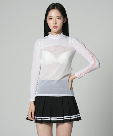アイスシースルーUVカットレターリングモックネックインナー (2colors)