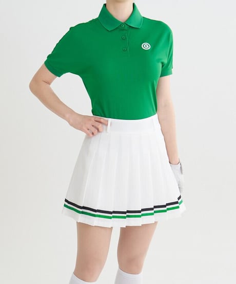 配色ダブルラインプリーツスカート (2colors)