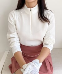 裏起毛モックネックハーフジップアップシャツ (2colors)