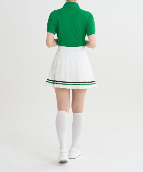 配色ダブルラインプリーツスカート (2colors)