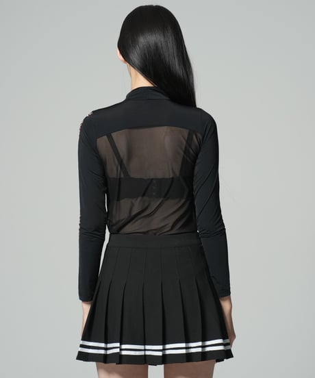 アイスシースルーUVカットレターリングモックネックインナー (2colors)