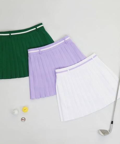 ウエストラインポイントプリーツスカート (3colors)