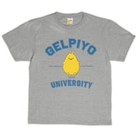 ゲルぴよ Tシャツ GELPIYO UNIVERSITY GREY