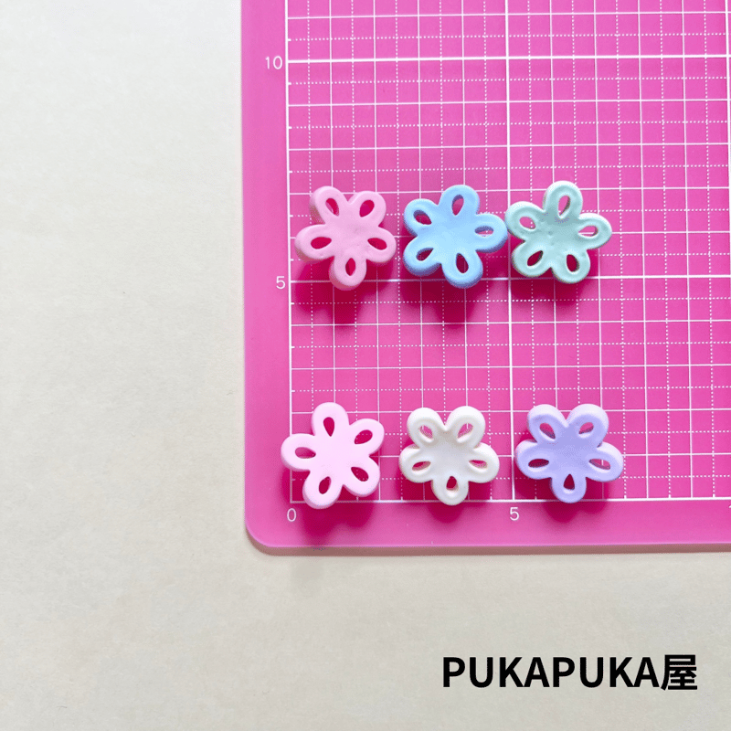 デコパーツ レトロフラワー かわいい ポップ 花 カラフル 植物