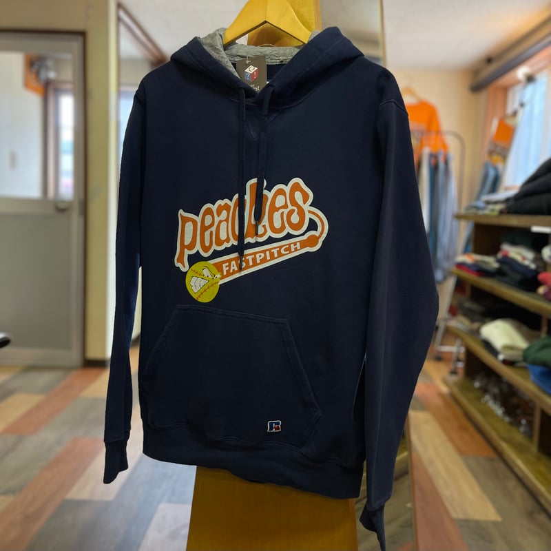 russeluno ラッセルノ　プルオーバー　パーカー　ブラック　XL 古着 90s Russell 無地 ソリッド セットイン スウェット ジップ