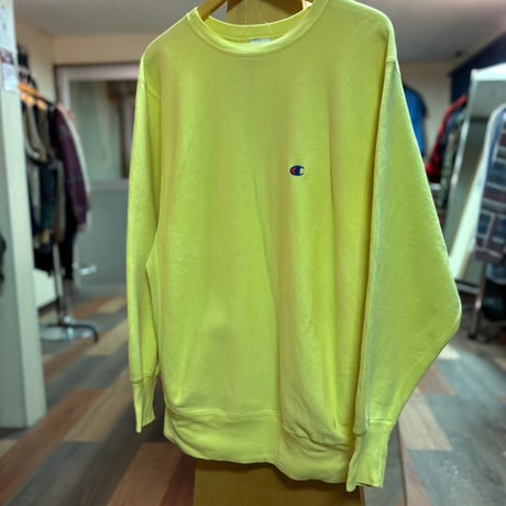 チャンピオン リバースウィーブ 90s 刺繍タグ サイズL レモンイエロー