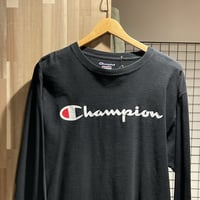 Champion チャンピオン　長袖Tシャツ　 Lサイズ　ロンT  L/S Tシャツ　ブラック　ロゴプリント C174
