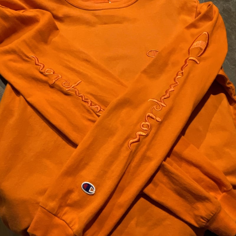 Champion チャンピオン 長袖Tシャツ スクリプトロゴ刺繍 ロンT ロング 