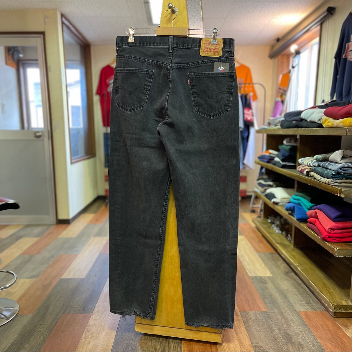 【W36 L36】levi's ブラックデニム リーバイス 550 569型 Levi's 550 ブラックデニムパンツ W36 L36 ワイド リーバイス