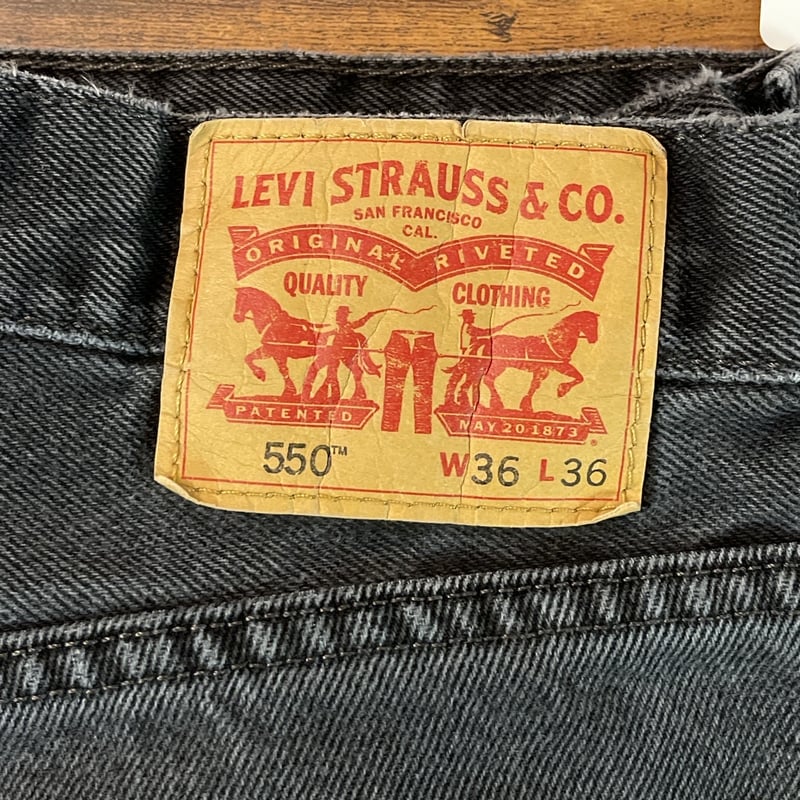 Levi's 550 ブラックデニムパンツ W36 L36 ワイド リーバイス D536 |