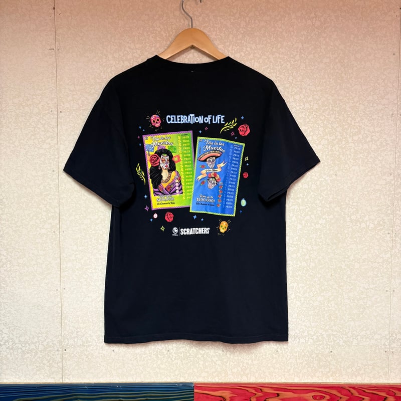 GILDAN DIA DE LOS MUERTOS 半袖 Tシャツ ブラック 両面プリント S