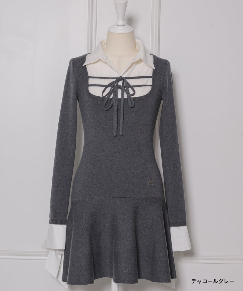 シャツレイヤードミニニットワンピース | DOLCELICHE（ドルチェリーチェ）