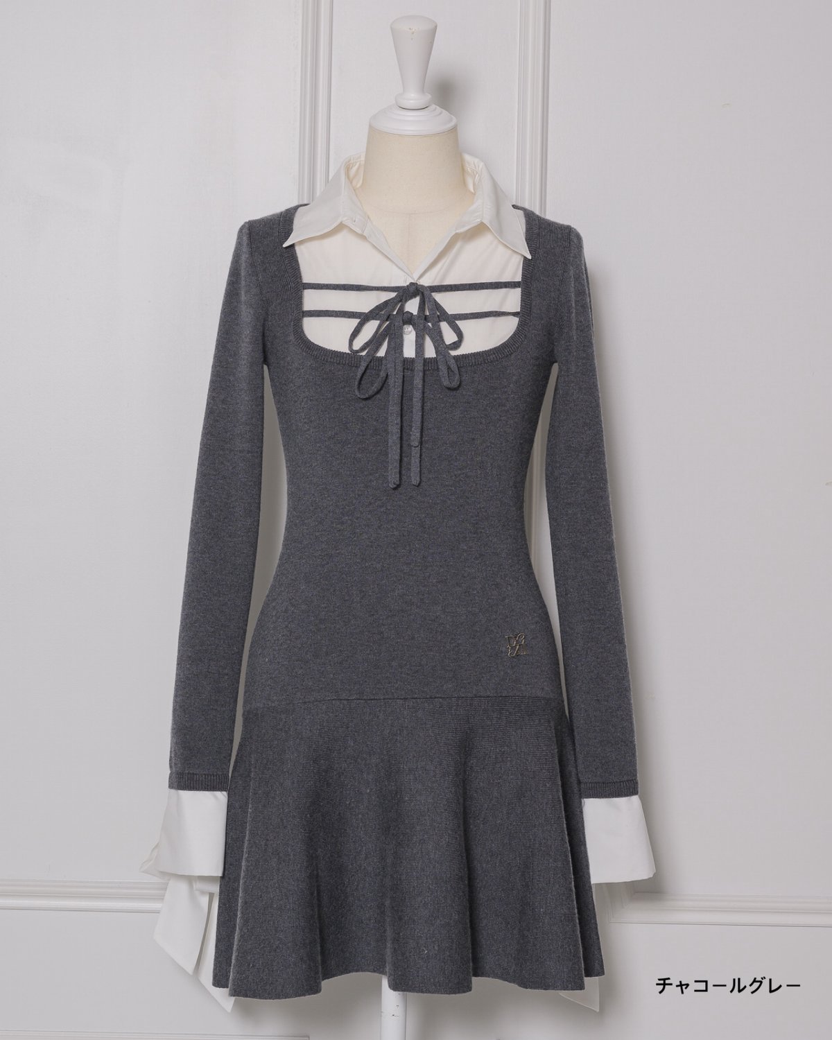 シャツレイヤードミニニットワンピース | DOLCELICHE（ドルチェリーチェ）