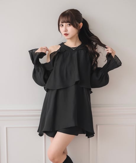 バックリボンシフォンセットアップ