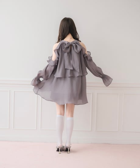 バックリボンシフォンセットアップ