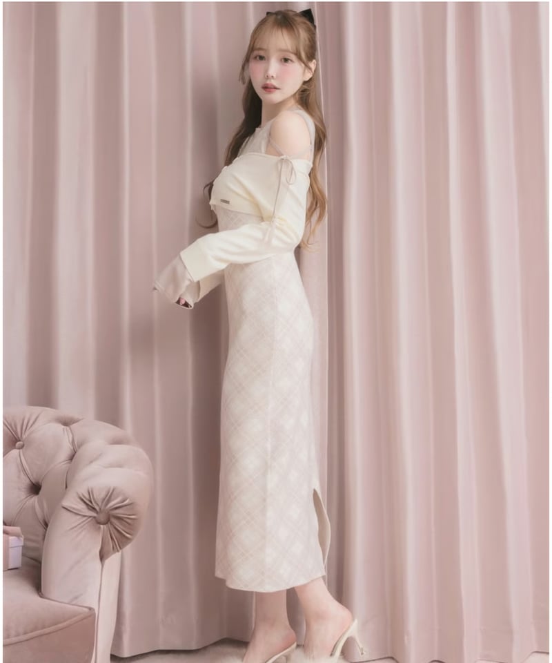 トップス付きチェックニットワンピース | DOLCELICHE（ドルチェリーチェ）