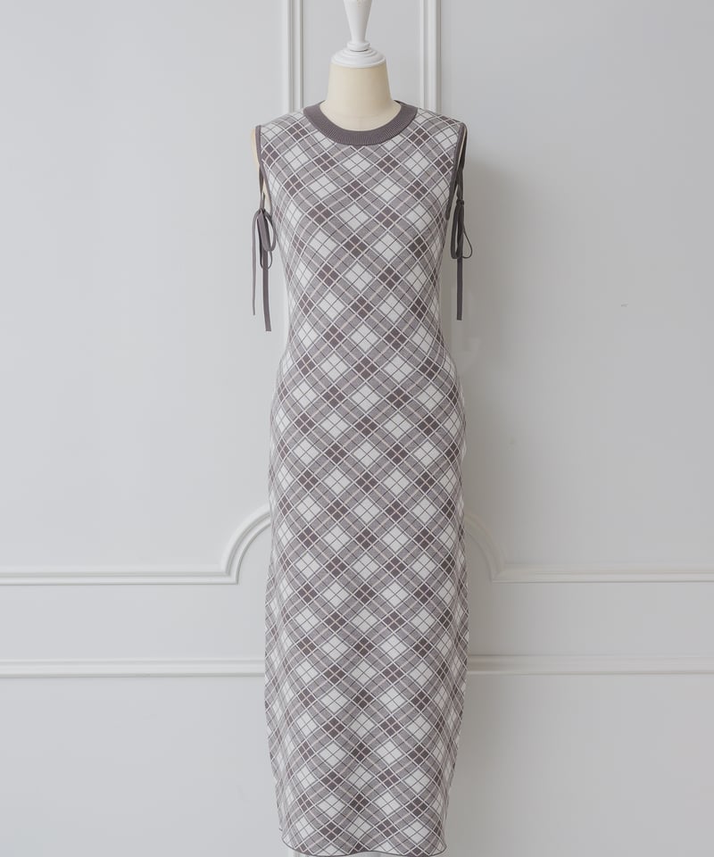 トップス付きチェックニットワンピース | DOLCELICHE（ドルチェリーチェ）