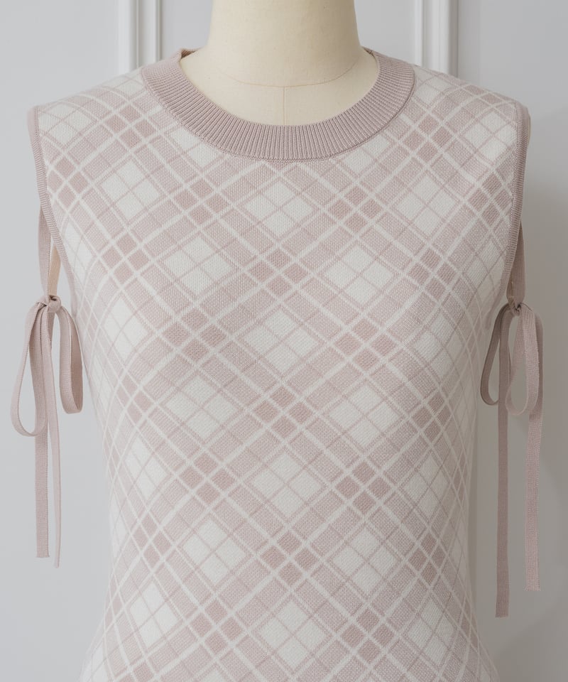 トップス付きチェックニットワンピース | DOLCELICHE（ドルチェリーチェ）