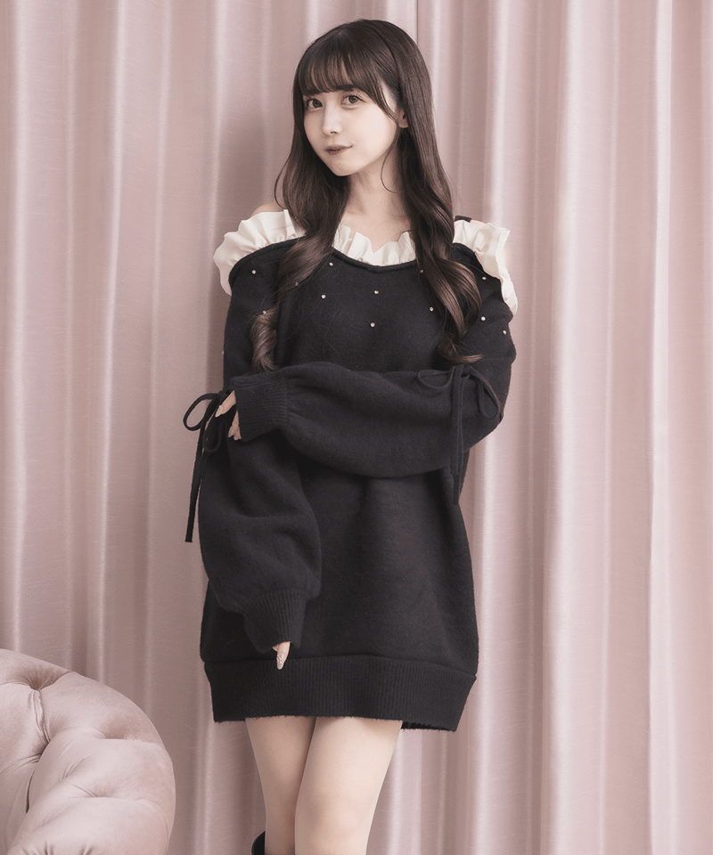 オフショルフリルミニニットワンピース | DOLCELICHE（ドルチェリーチェ）