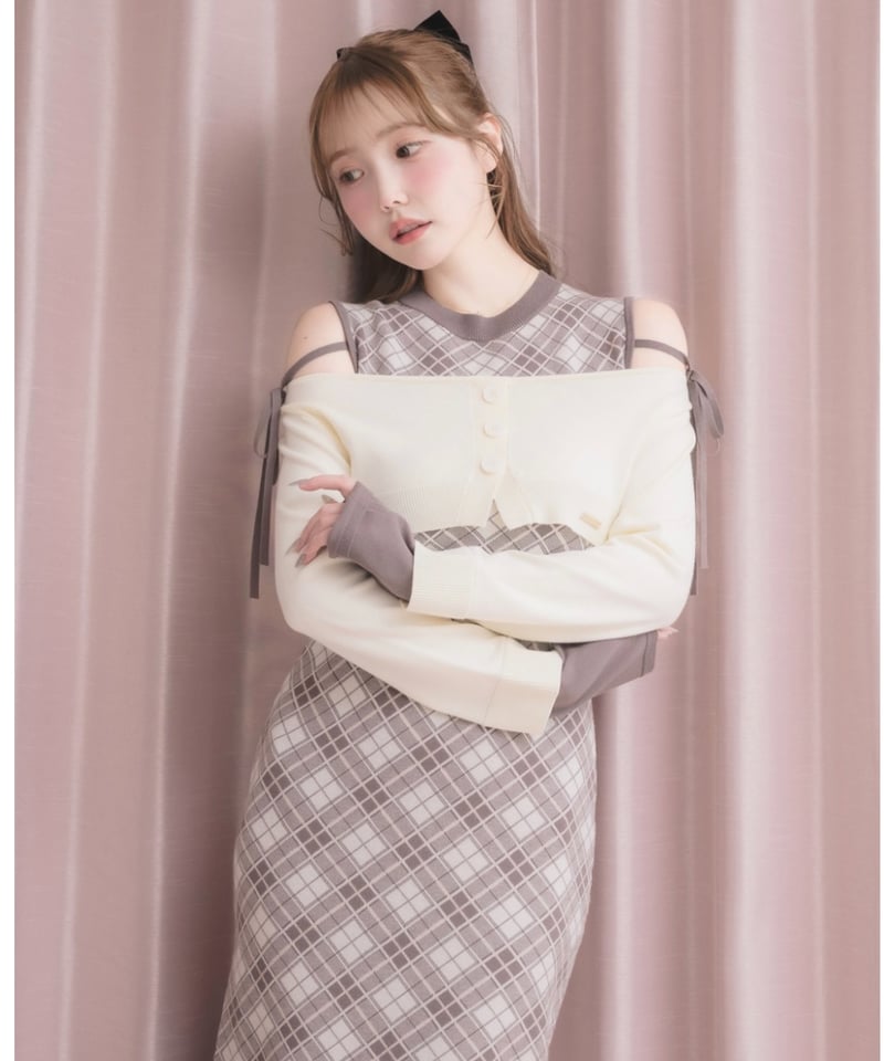 トップス付きチェックニットワンピース | DOLCELICHE（ドルチェリーチェ）