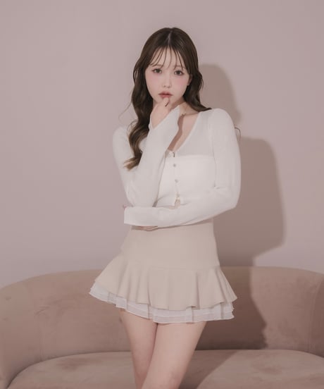 シフォンティアードミニスカート