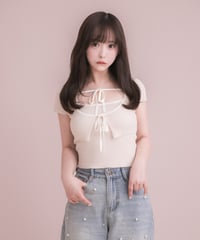 ダブルリボンアンサンブルニット