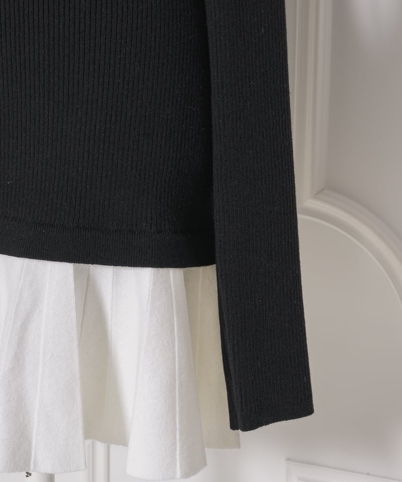 オフショルバイカラーミニニットワンピース | DOLCELICHE