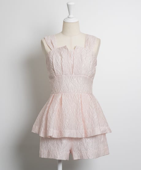 puffyジャガードショートロンパース