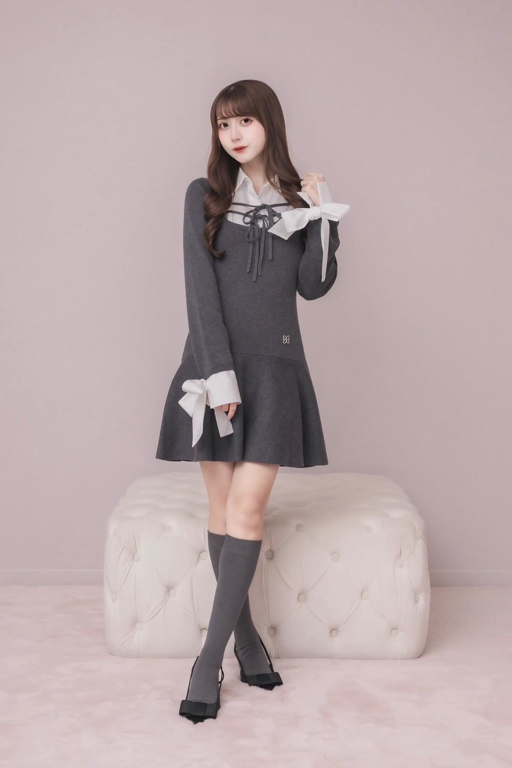 シャツレイヤードミニニットワンピース | DOLCELICHE（ドルチェリーチェ）